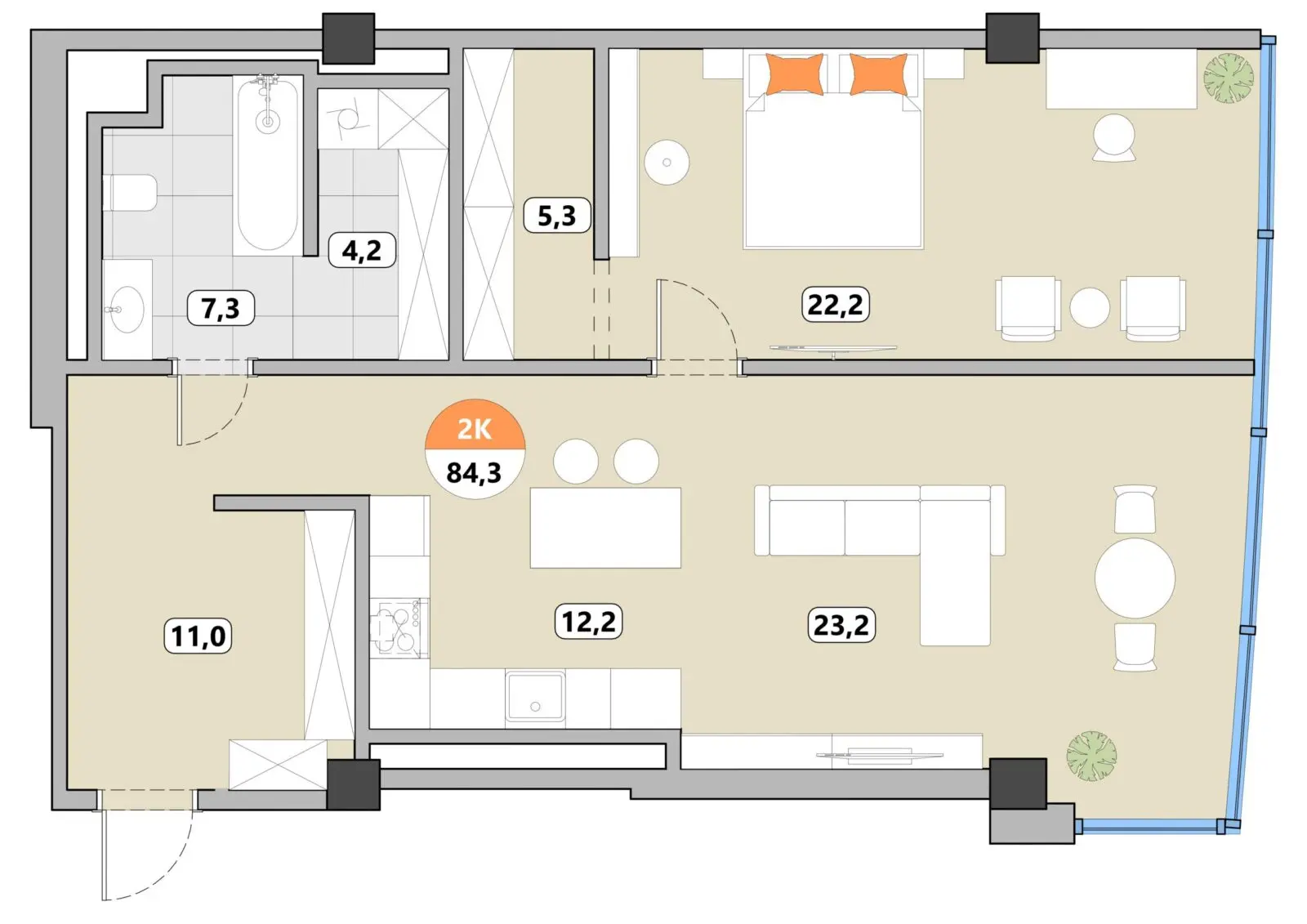 2-х комнатные квартиры