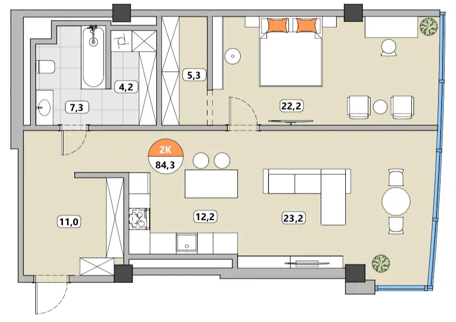 3-х комнатные квартиры
